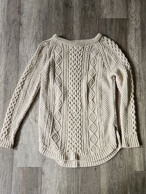 Cream Cable Knit Women's Sweater - Classic Knit Pullover